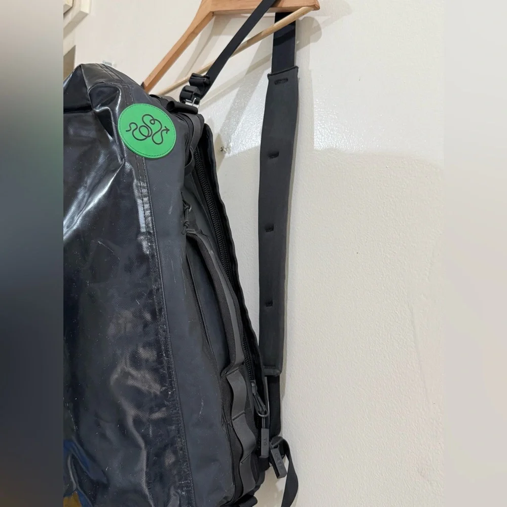 BABOON TO THE MOON Water-Resistant Black Roll-Top Men's Backpack